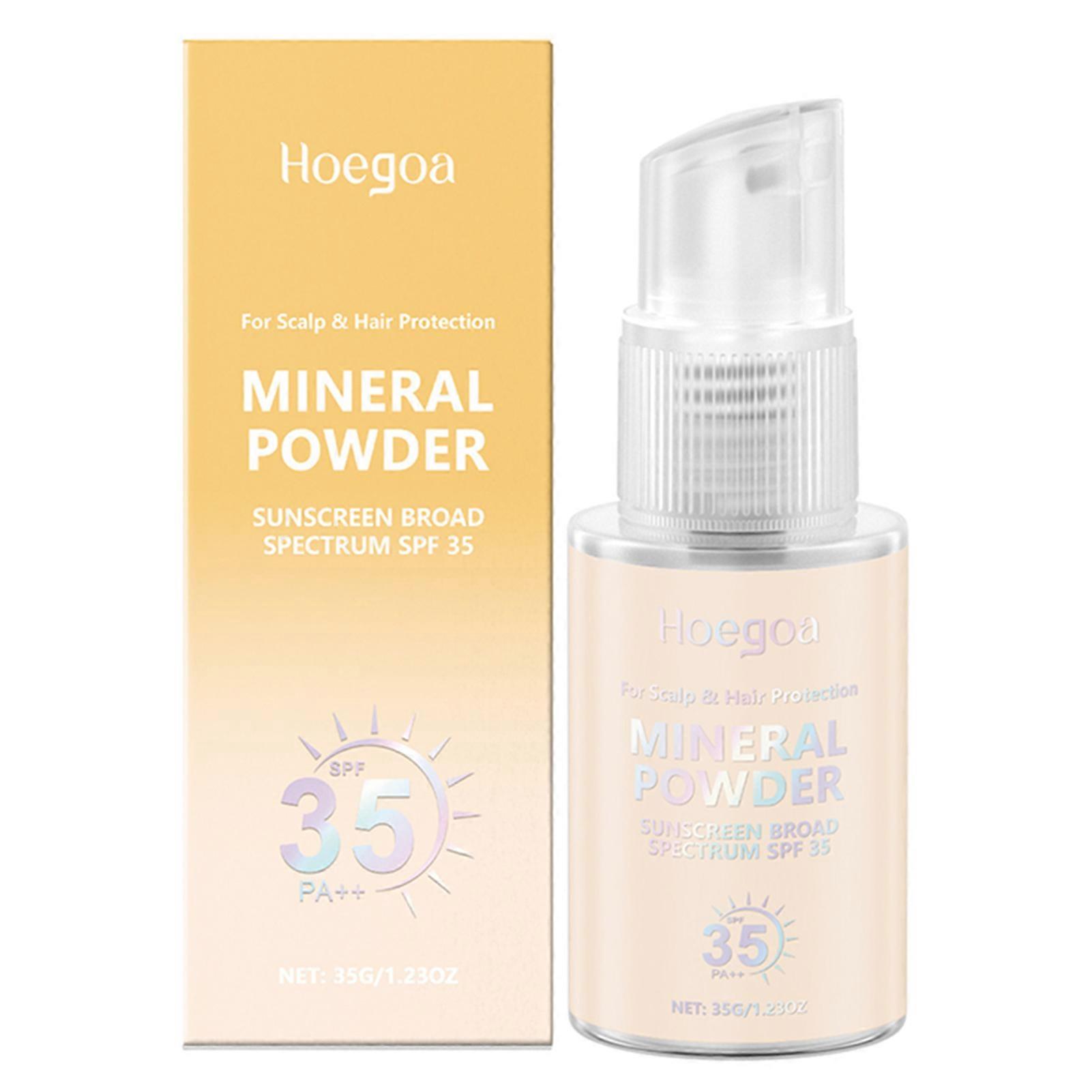 35g Mineral Sunscreen Powder for Scalp & Hair SPF35 - Non-Greasy, Broad-Spectrum UV Protection for Healthy Scalp