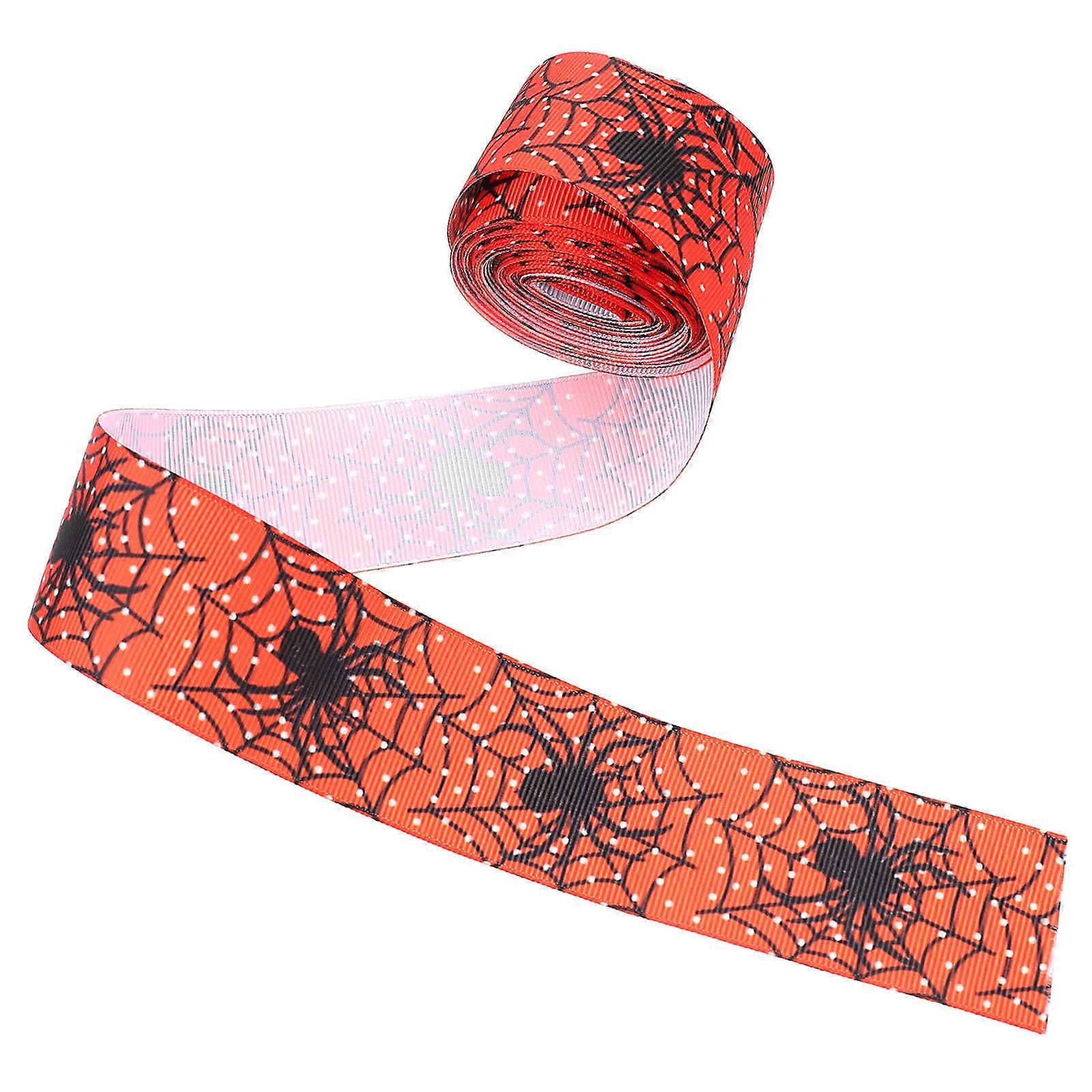 Halloween Spider Pattern Decorative Ribbon Wrap for DIY Crafts, Parties, Festivals – Durable High Grade Material for Home Decoration