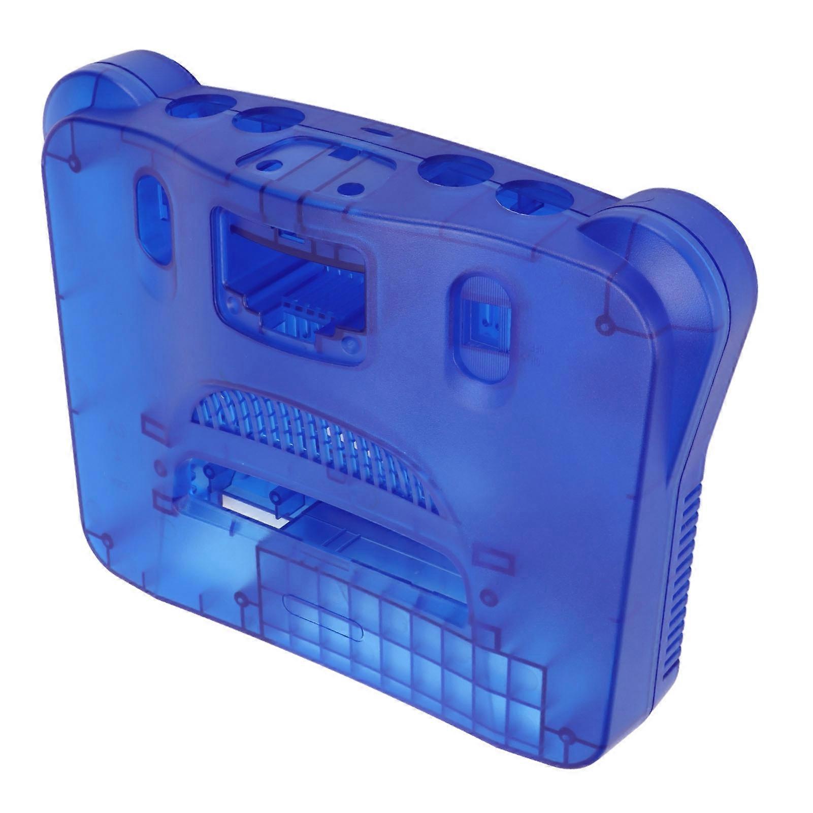 Retro Video Game Console Case Translucent Blue Replacement Protective Shell for N64 Retro Video Game Console 