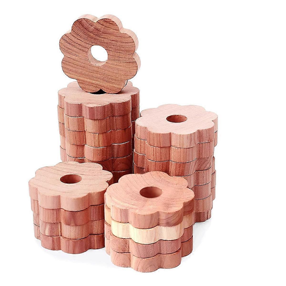 Cedar Blocks for Clothes Storage, 24 Pcs Cedar Rings Cedar Chips for Closets and Drawers,Cedar for Closets Scented Cedar