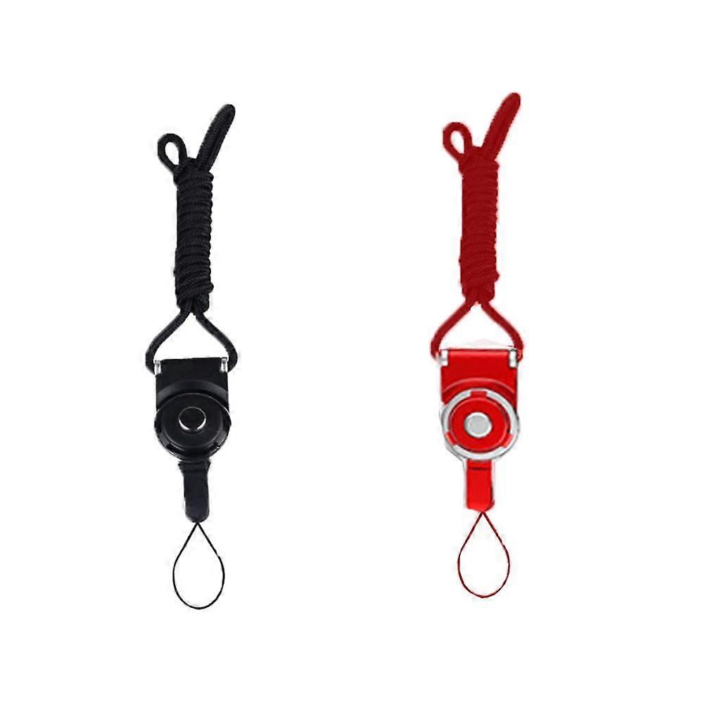 2Pc 2 in 1 Detachable Rotating Ring Buckle Long Hanging Rope Neck Hanging Rope for Mobile Phone