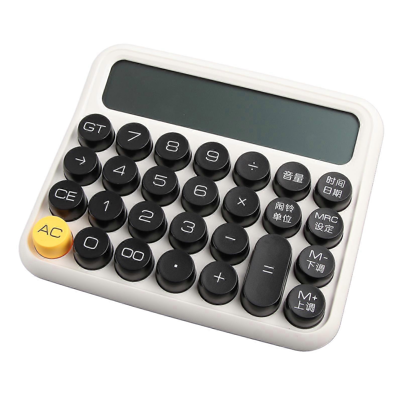2025 12 Digit Calculator Large LCD Display Big Button Standard Mechanical Switch Calculator for Office School Home Porcelain White