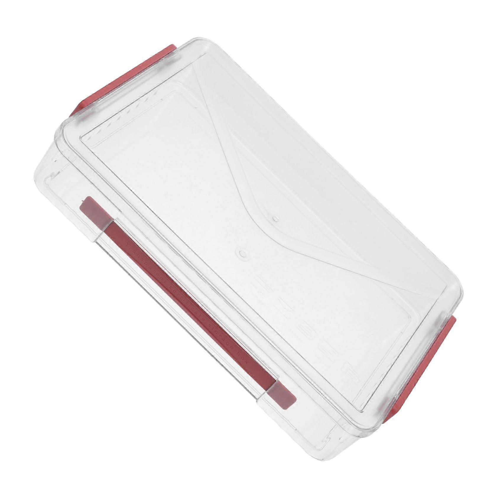 Document Organizer Box with Flip Lid and Handle, Transparent Waterproof Storage for Office and School, PET Material