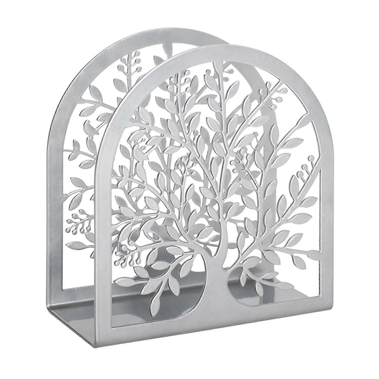Napkin Stand Space Saving Freestanding Tissue Dispenser For Home Restaurant Use Multipurpose Table Organization Tool  silver