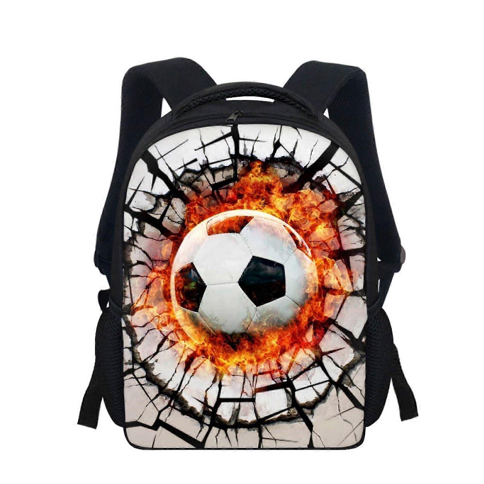Backpack With Soccer Pattern, Cute Lightweight Kids Bag, 2025 Model, Camera Insert, Organizer, One Size, Gray