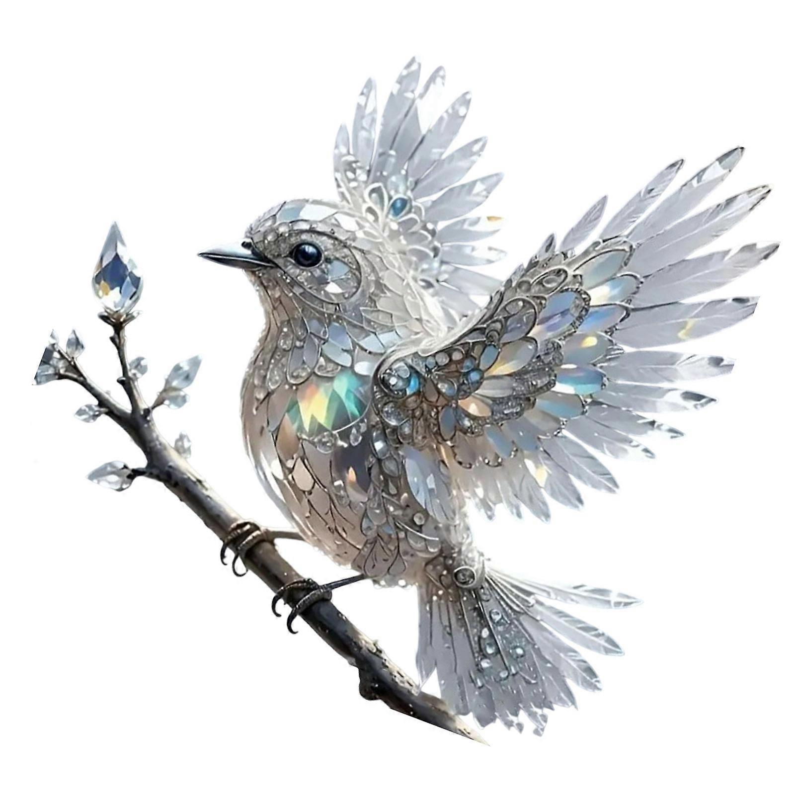 Artistic Feathered Bluebird Acrylic Ornament 2D Flat Design With Rope For Indoor Spaces Home Garden Window Decoration Multicolor