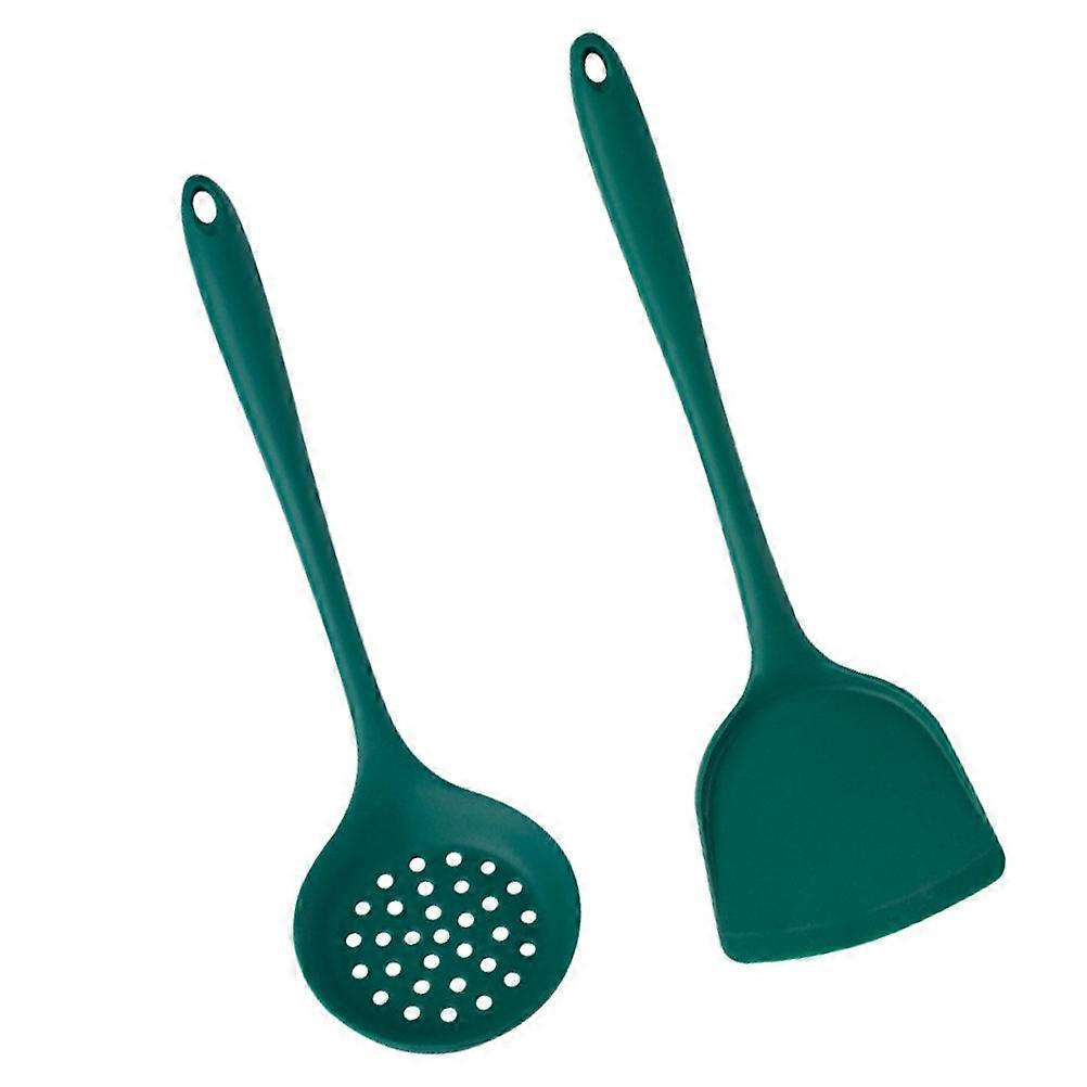 1 Set Silicone Spatula and Slotted Spoon Cooking Utensil Tool