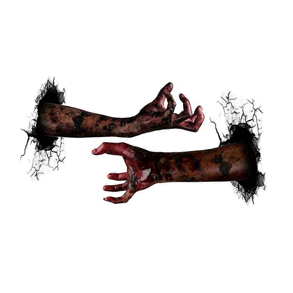 Halloween Wall Clings Multi-Colored 56x30cm Repositionable Scary Hands 1Set