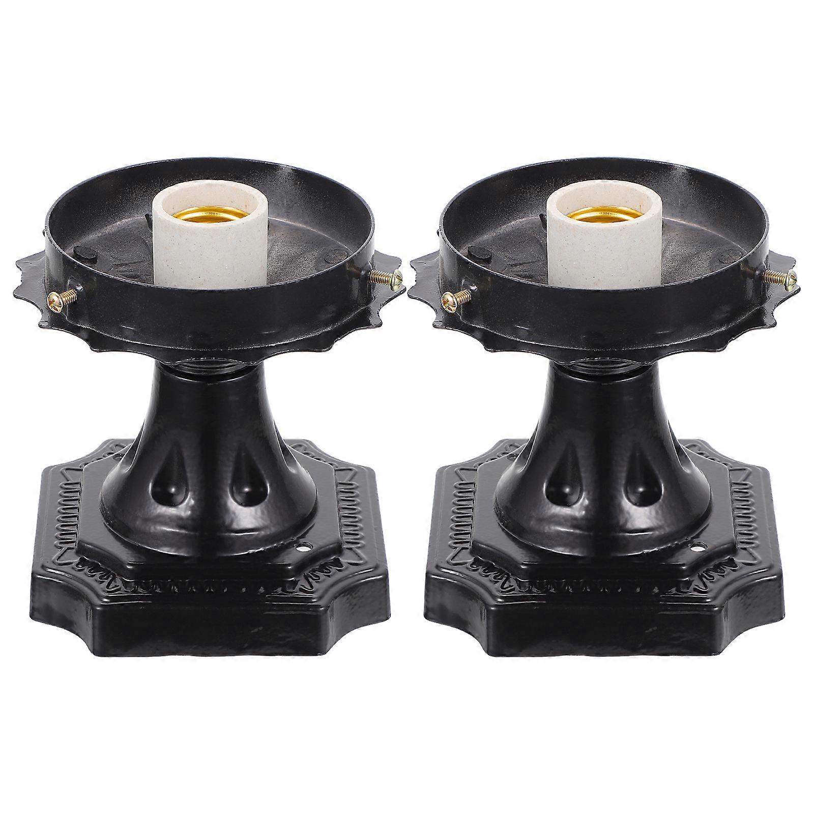 Lamp Holders E27 Screw Light Socket Aluminum Material Courtyard Decorative Lighting 2Pcs