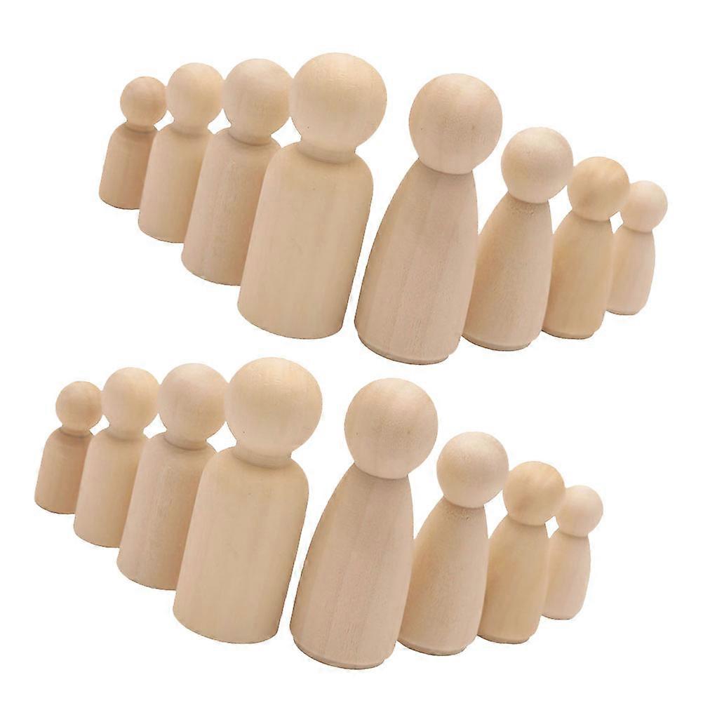 50pcs Unfinished Wooden Puppets for DIY Crafts, Creative Painting Ornaments, Safe Natural Wood for Art Projects, Fun Activities & Creative Expression