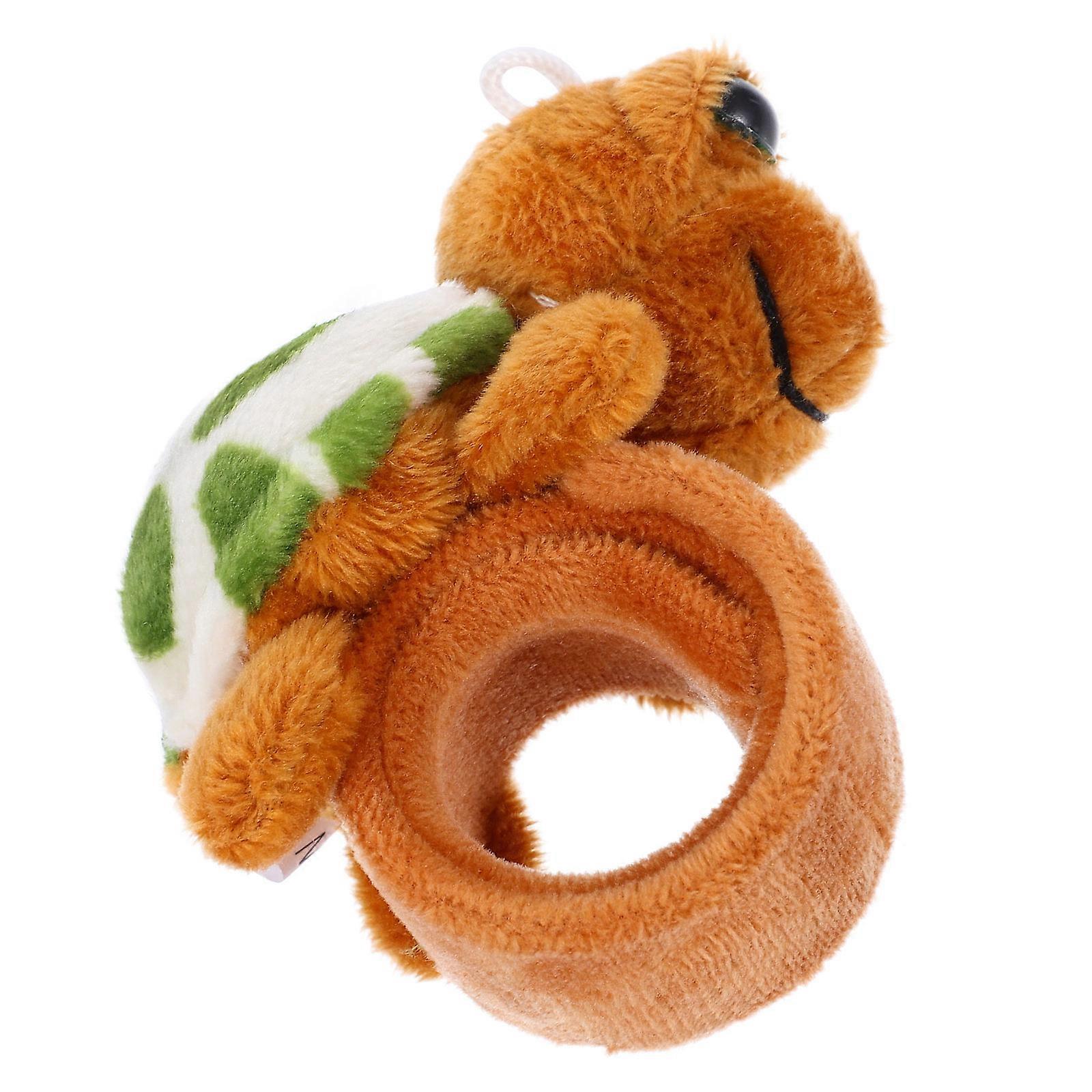 Plush Turtle Slap Bracelet for Decoration Durable and Comfortable Cartoon Animal Shaped 3.5 Inches