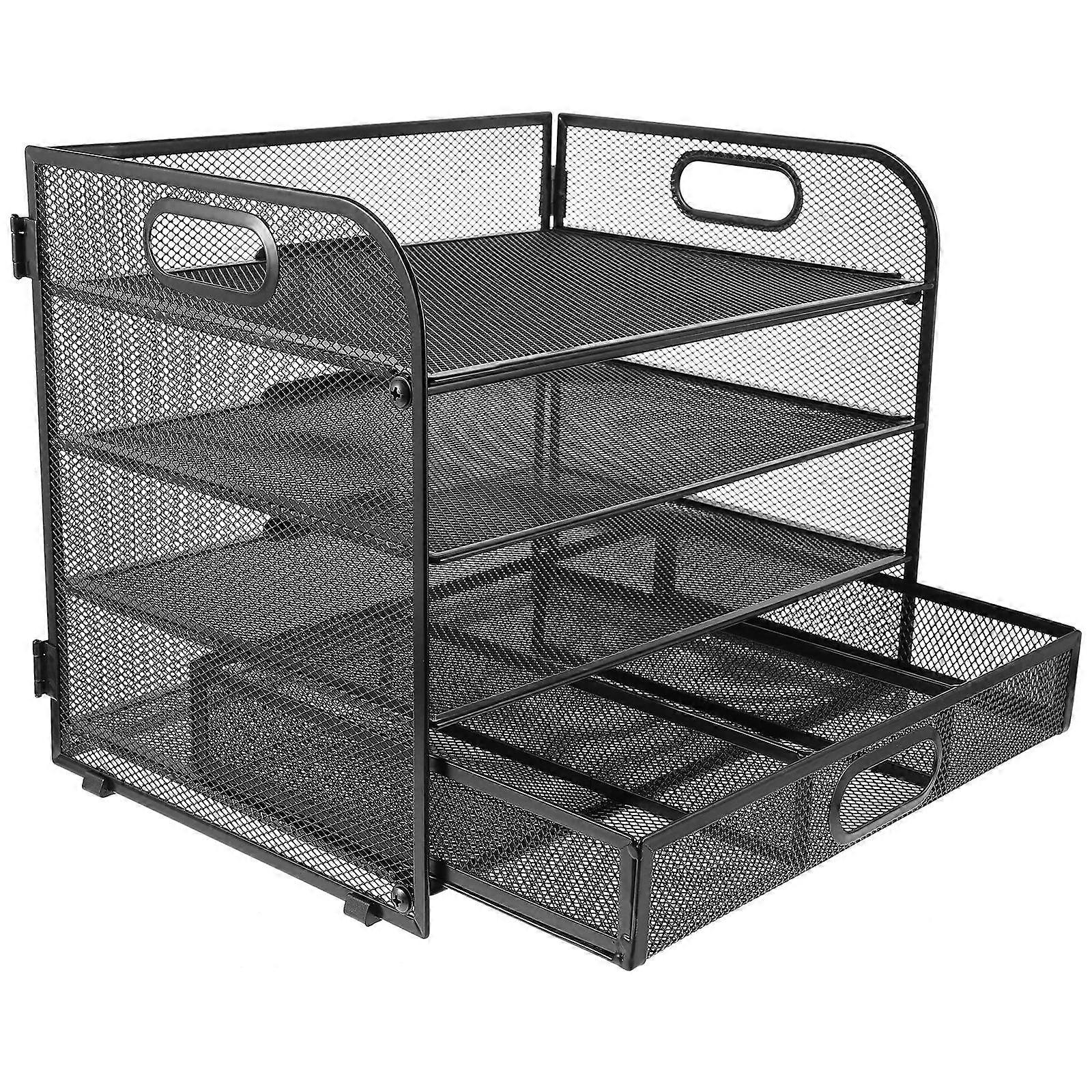 File Sorter Organizer Rectangular Supplies File Storage Rack Iron 1Set