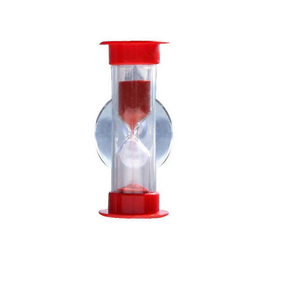 Hourglass Tool for Office Decoration Red Suction Cup Removable Sandglass 1Pack
