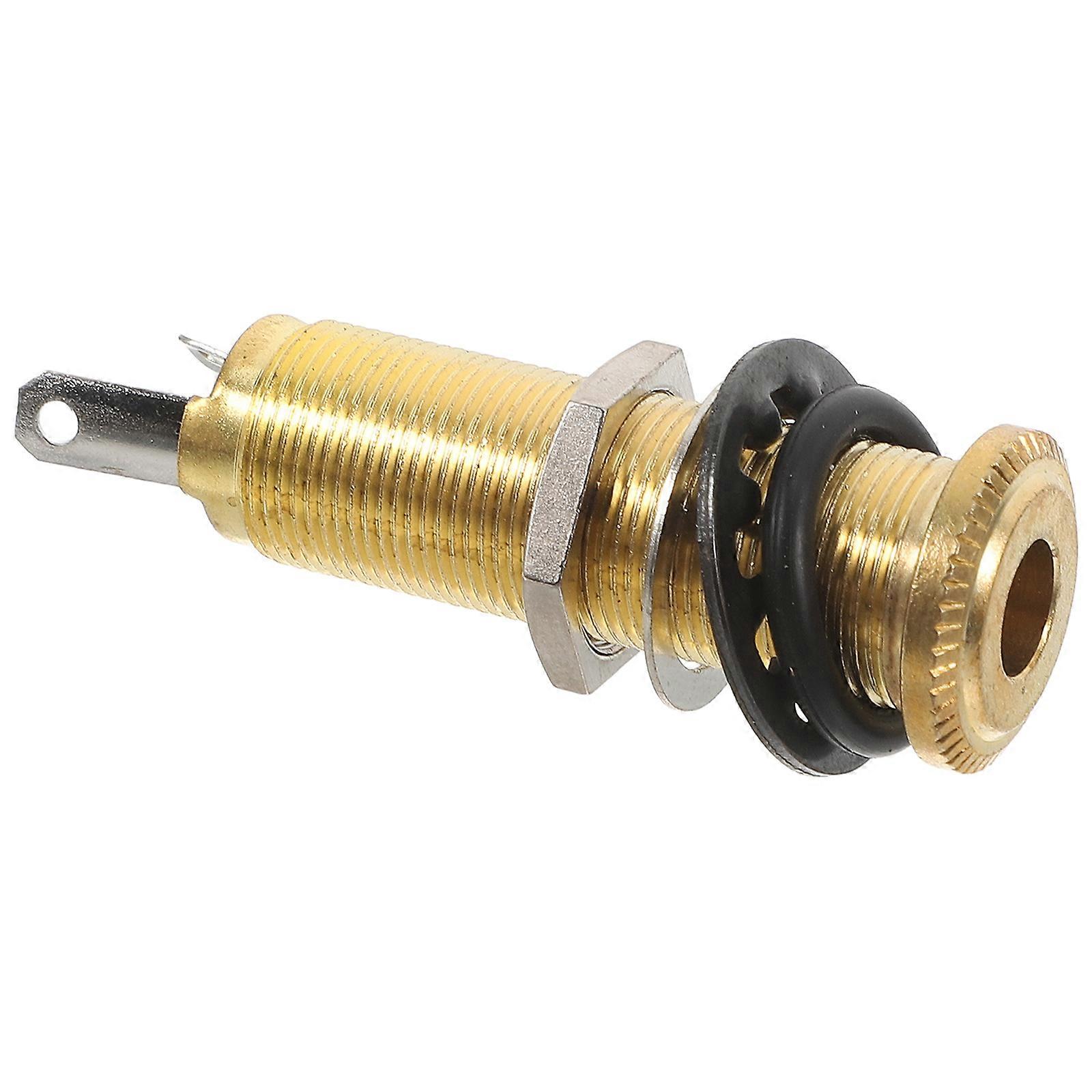 Threaded Cylinder Output Jack for Acoustic Electric Guitar Bass – Durable Mono Stereo Jack with Mounting Screws for Easy Installation