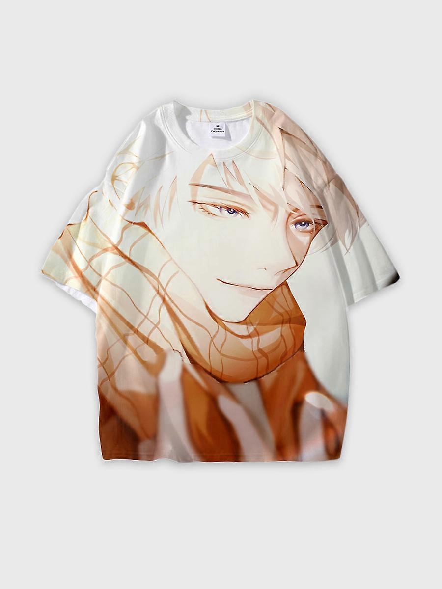 T-shirt round neck Role Pattern loose short sleeve E615