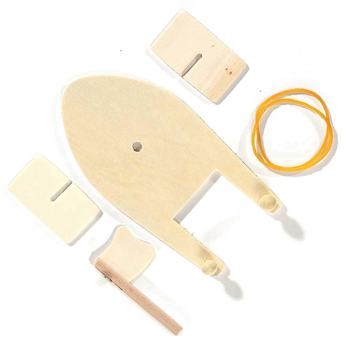 6X DIY Wooden Sailboat Rubber Band Paddle Boat Paint Decorate Wooden Sailboat Embryo Model Handmade