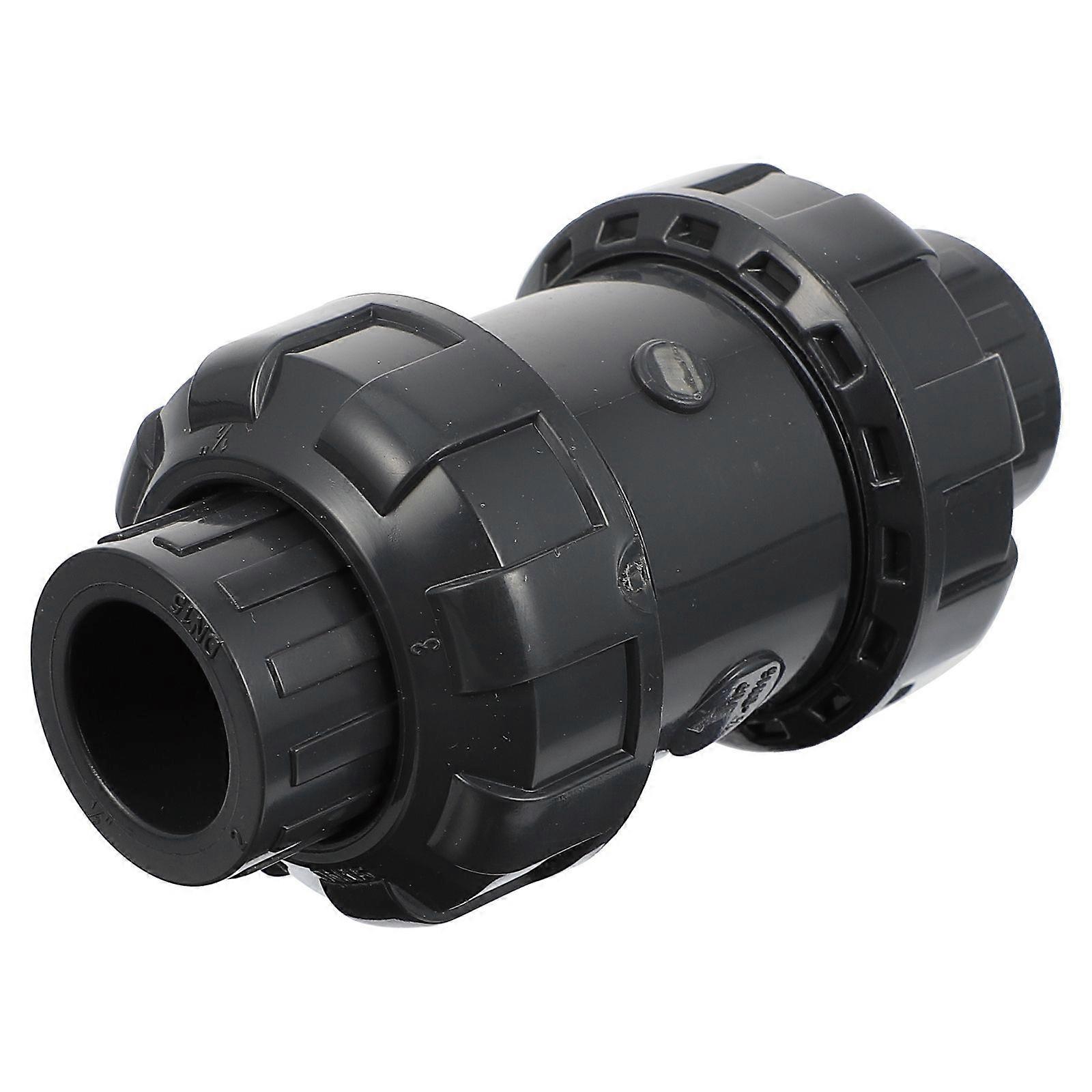 PVC Inline Check Valve Agricultural Equipment Corrosion Resistance 1Set Dark Gray Allow Flow