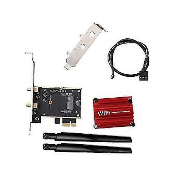 M.2 zu PCIe Wifi Wireless Adapter Konverter, mit 2x Antenne