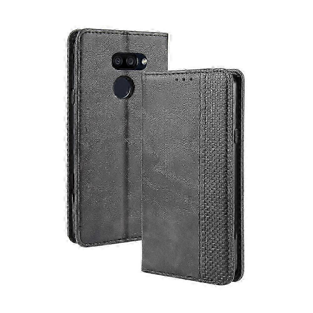 LG K40S Magnetic Buckle Retro Crazy Horse Leather Flip Case with