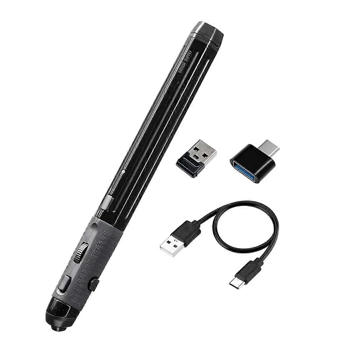 Wireless Mouse Bluetooth 3 Modes Charging Pen USB-A Type-C Type Novelty Universal for Home Office Computer Black