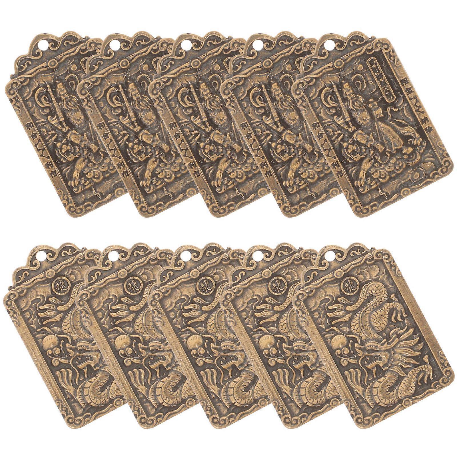 Golden Brass Luck Amulet Pendant for Decor with Workmanship and Compact Size 10pcs