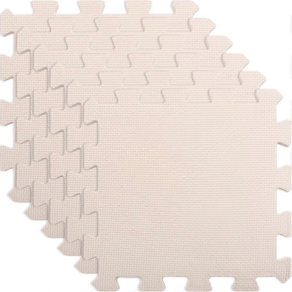 6Pcs Needle Knit Floor Mats Foam Floor Tiles Beige for DIY Use Set