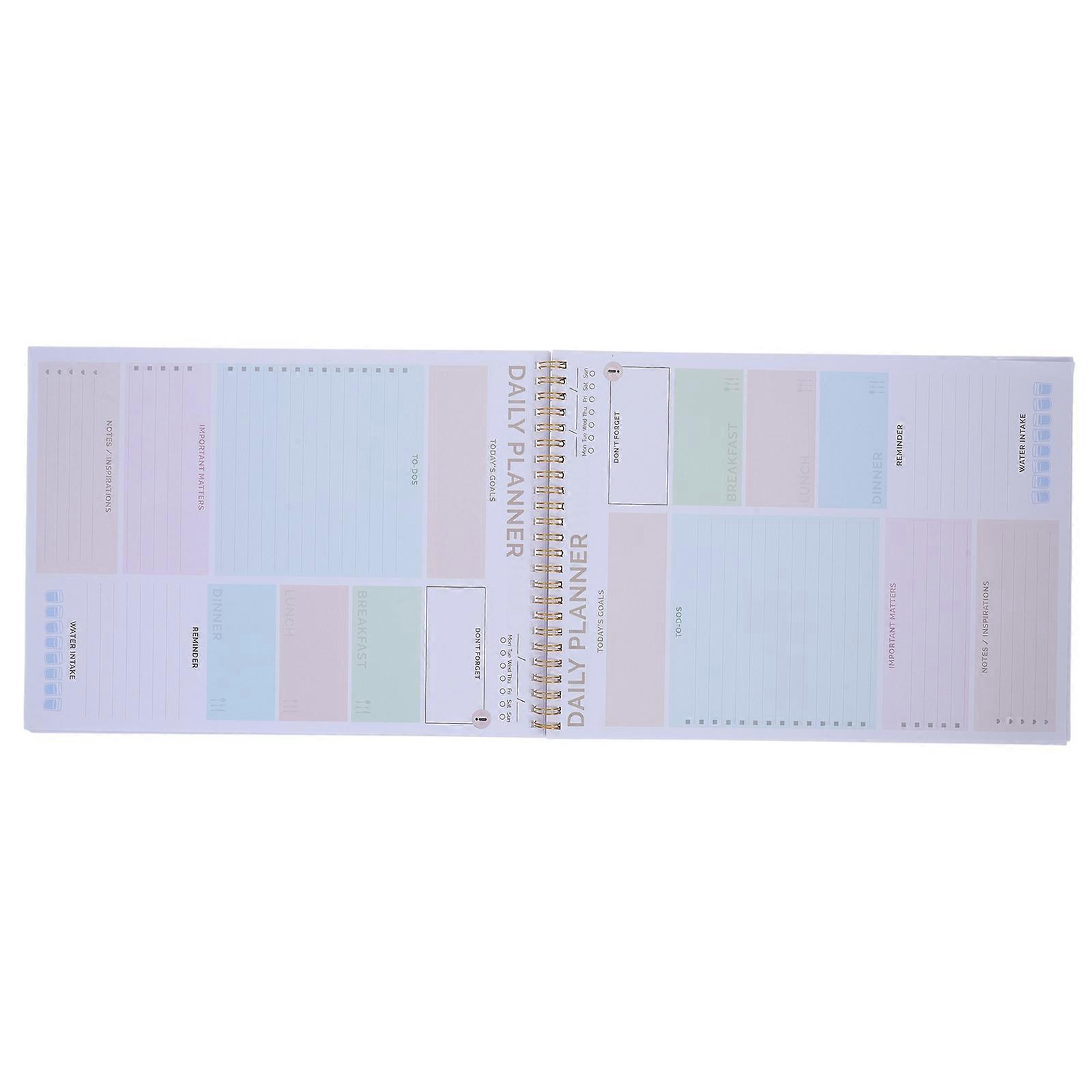 Daily Planner with Double Wire Binding for Writing Use PVC Cover Thick Cardboard Backing