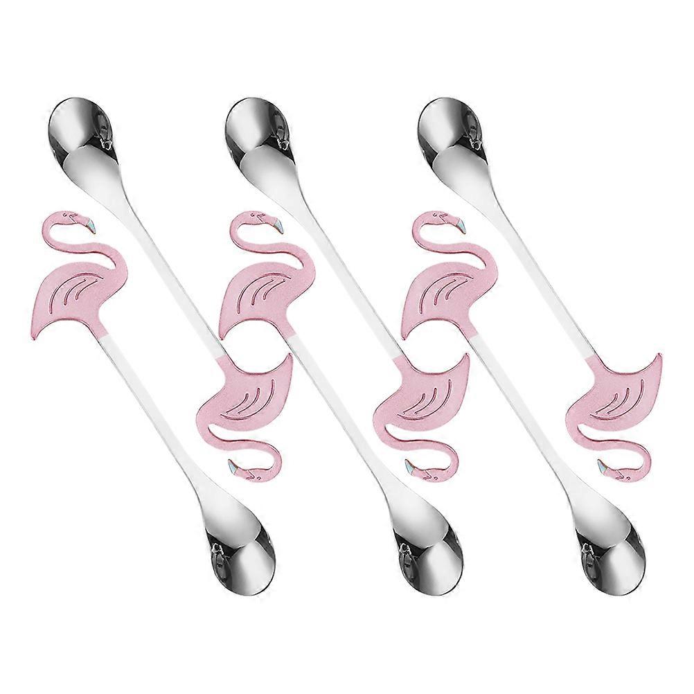Flamingo Spoons 6Pcs Pink Unique Flamingo Charm for Home Use