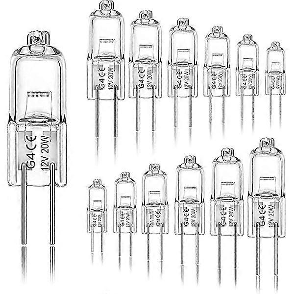 12-pack G4 20W 12V 2800K 2-Pin Halogen Bulb for Range Hood, Kitchen, Living Room, Bedroom