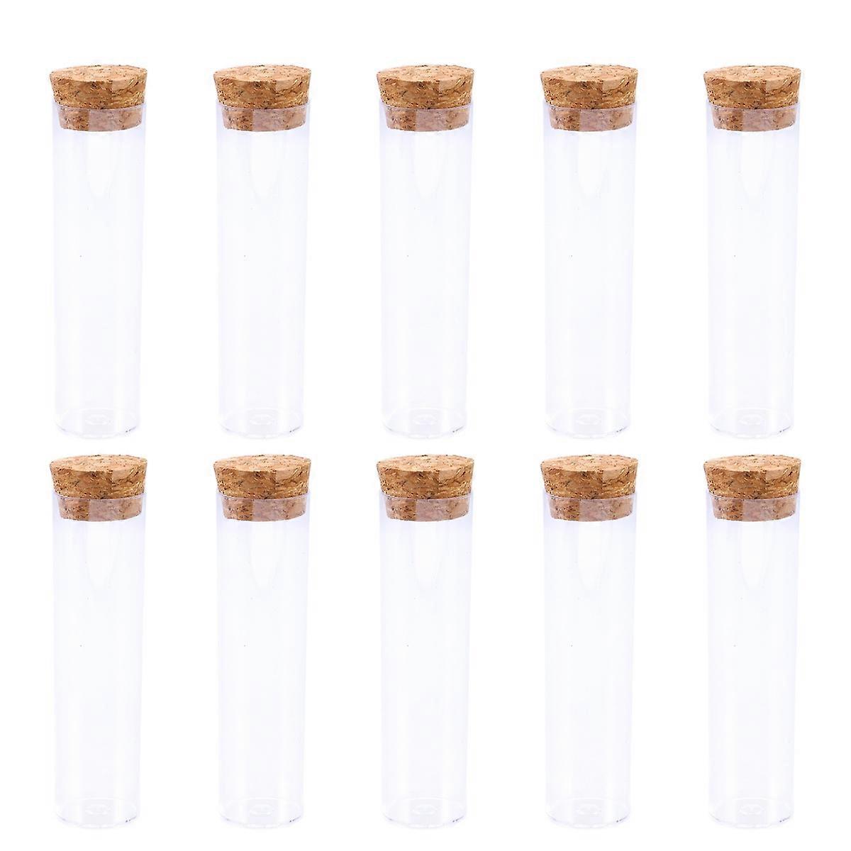 Transparent Plastic Test Tubes with Wooden Plugs for Storaging Use Great for Science Experiments 20