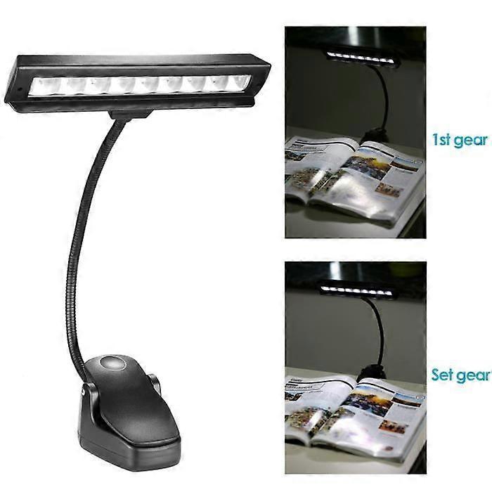 LED Lamp with 2 Brightness Levels and Adjustable Gooseneck for Music Stand, Piano, Orchestra Pit, Desk, Table