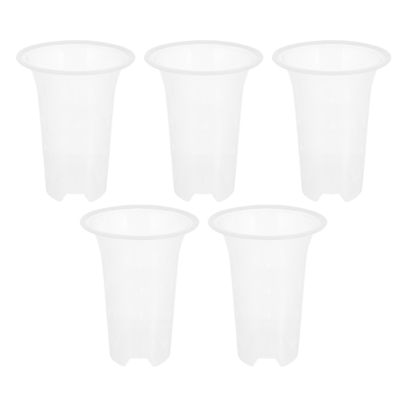 أواني النباتات الداخلية وعاء حضانة بلاستيك أوركيد متين مع ميزة امتصاص الرطوبة 4 بوصة 5 قطع