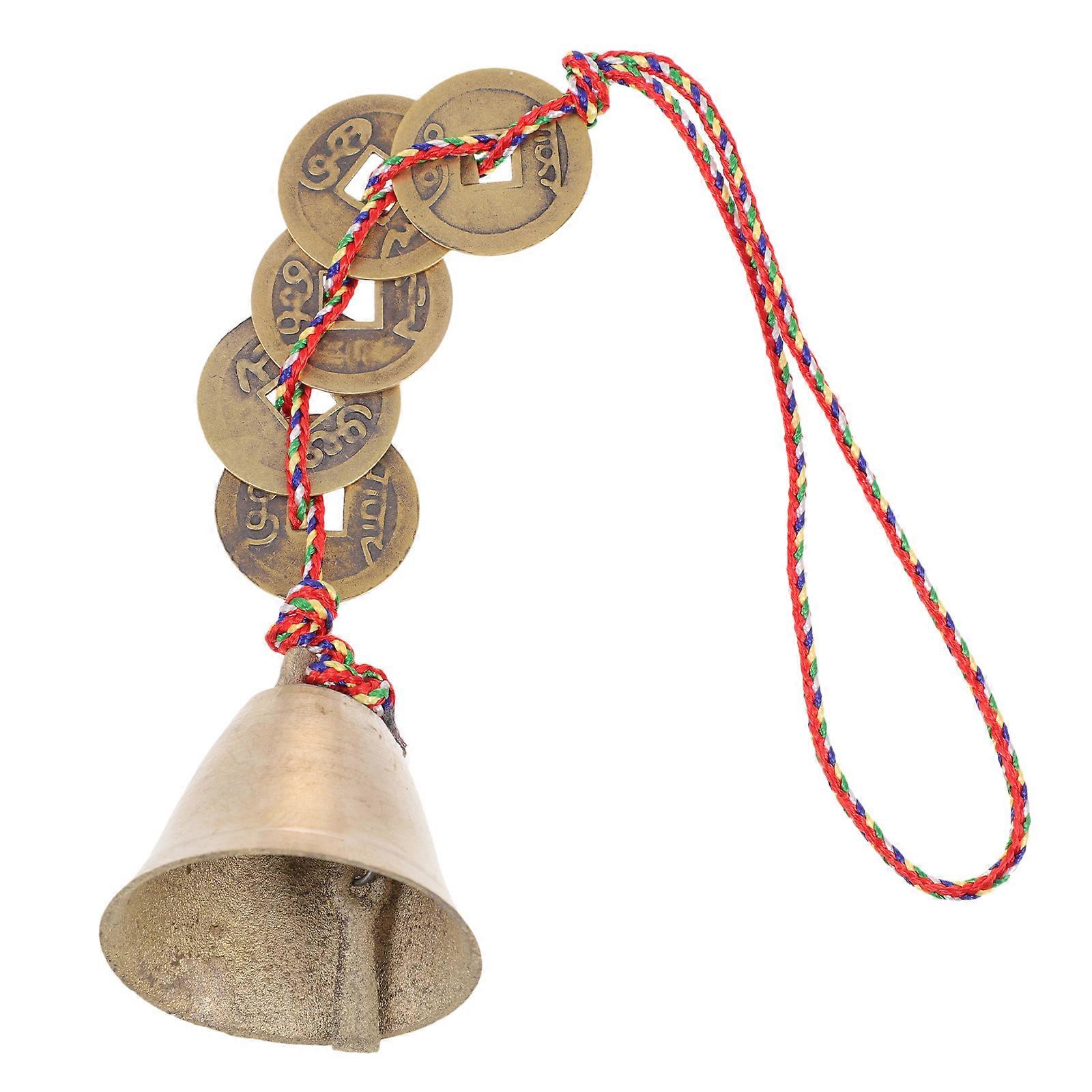 Chinese Style Car and Home Decor Brass Pendant Khaki Color Elegant Hanging Ornament 1pc