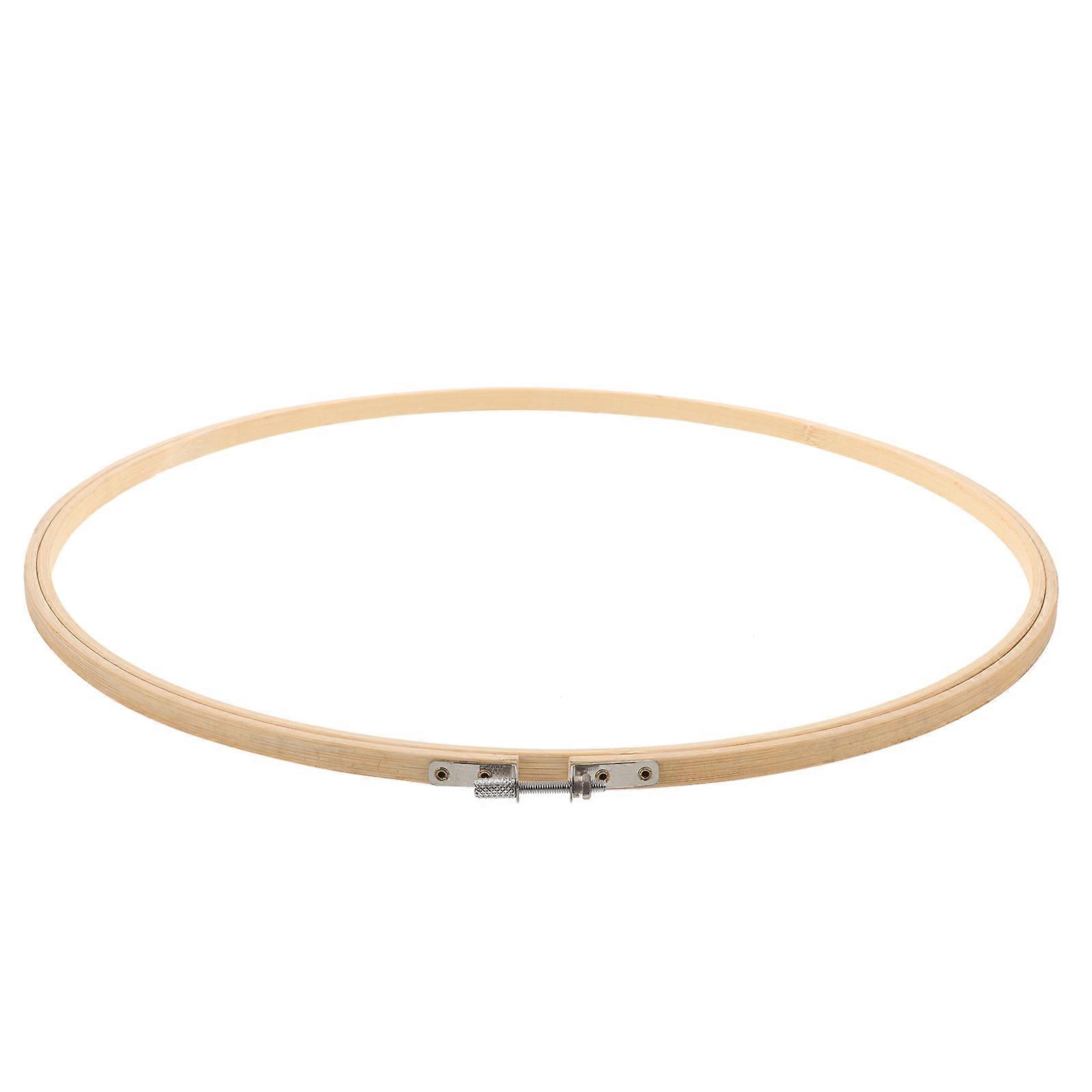 Adjustable 36cm Bamboo Embroidery Hoop Frame for Cross Stitch, Large Round Ring for DIY Art Crafts and Sewing Projects