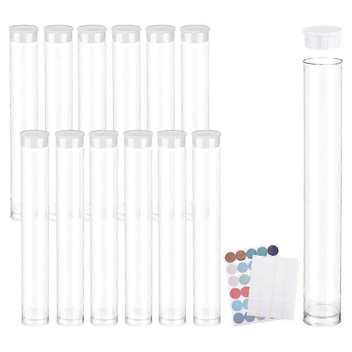 20 Pack Clear Plastic Tube Empty Storage Tubes