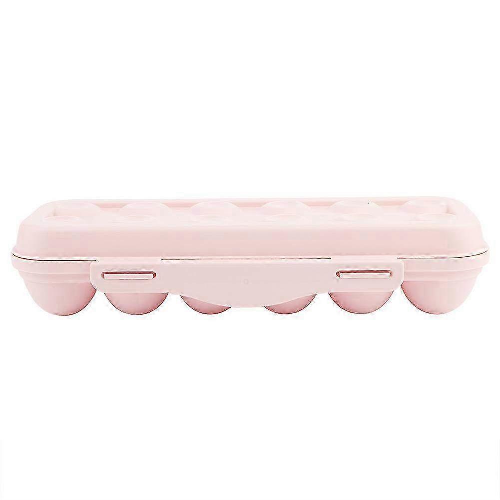 Stackable Plastic Egg Tray Organizer with Large Capacity - Pink Storage Solution for Kitchen or Refrigerator