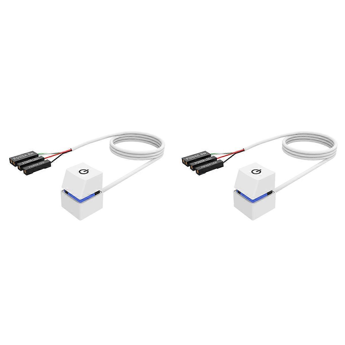 2M Portable LED Lights Computer Desktop Switch PC External Start Power On/Off Button Extension Cable