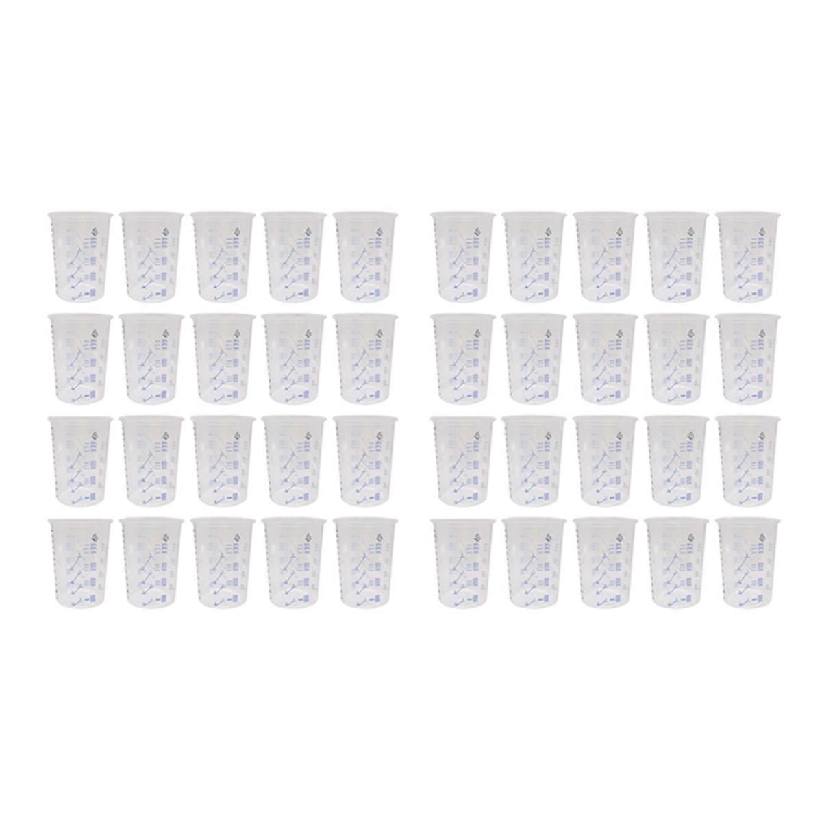 40Pcs Plastic Disposable Paint Mixing Cup Measurements Cups for Resin Epoxy pour 600ML