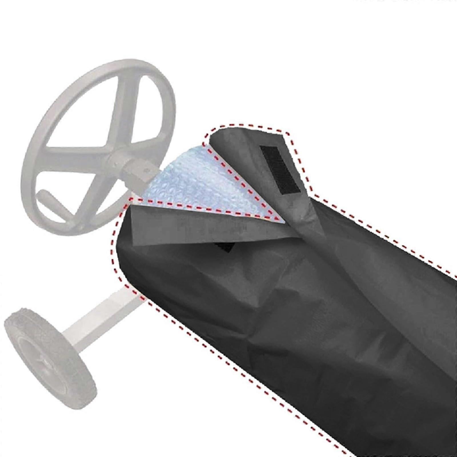 Pool Solar Cover Reel 490 x 96 cm Black For Year-Round Pool Protection And Efficient Cover And Uncover Solution