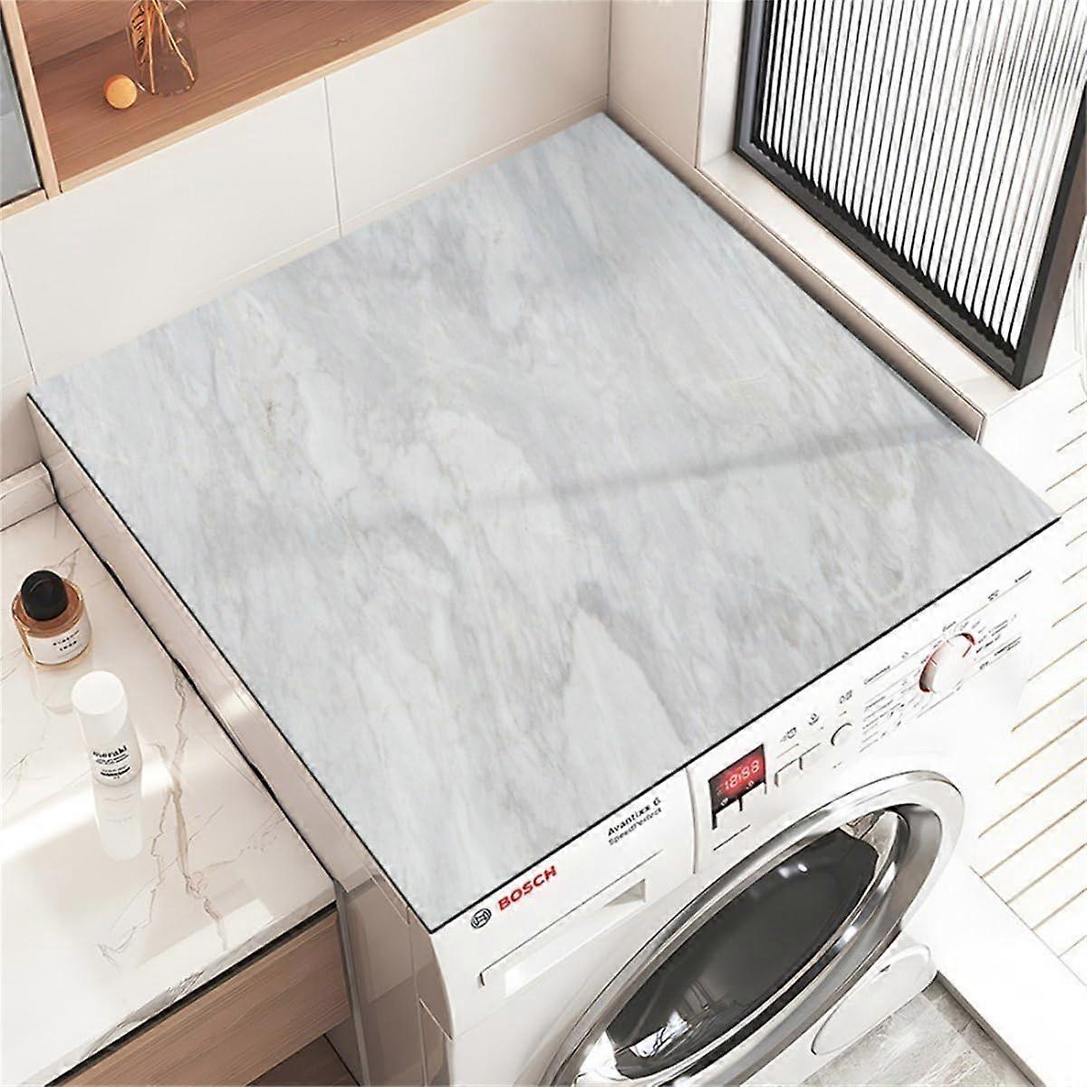 Washing Machine Pad Non-Slip 3.60 x 60 cm Marble Pattern Cover for Washer Dryer Fridge Kitchen Bathroom Mat