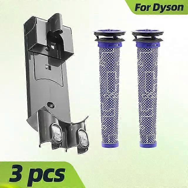 Replacement Docking Station Part Kit - 1 Wall Mount Bracket 2 Pre Filters Parts Fit For Dyson V6 DC34 DC35 DC58 DC59 Series Handheld