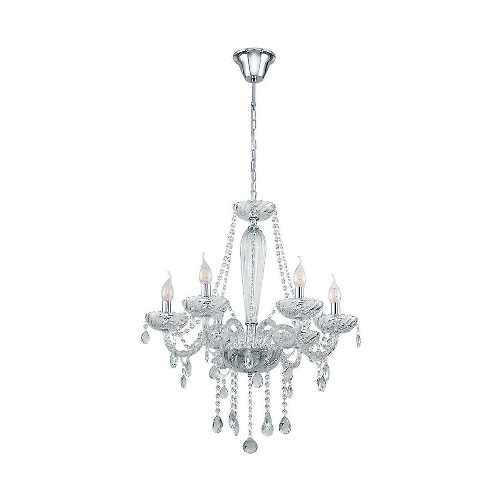 Basilano 6 Lamp Multi Arm Chandeliers Chrome