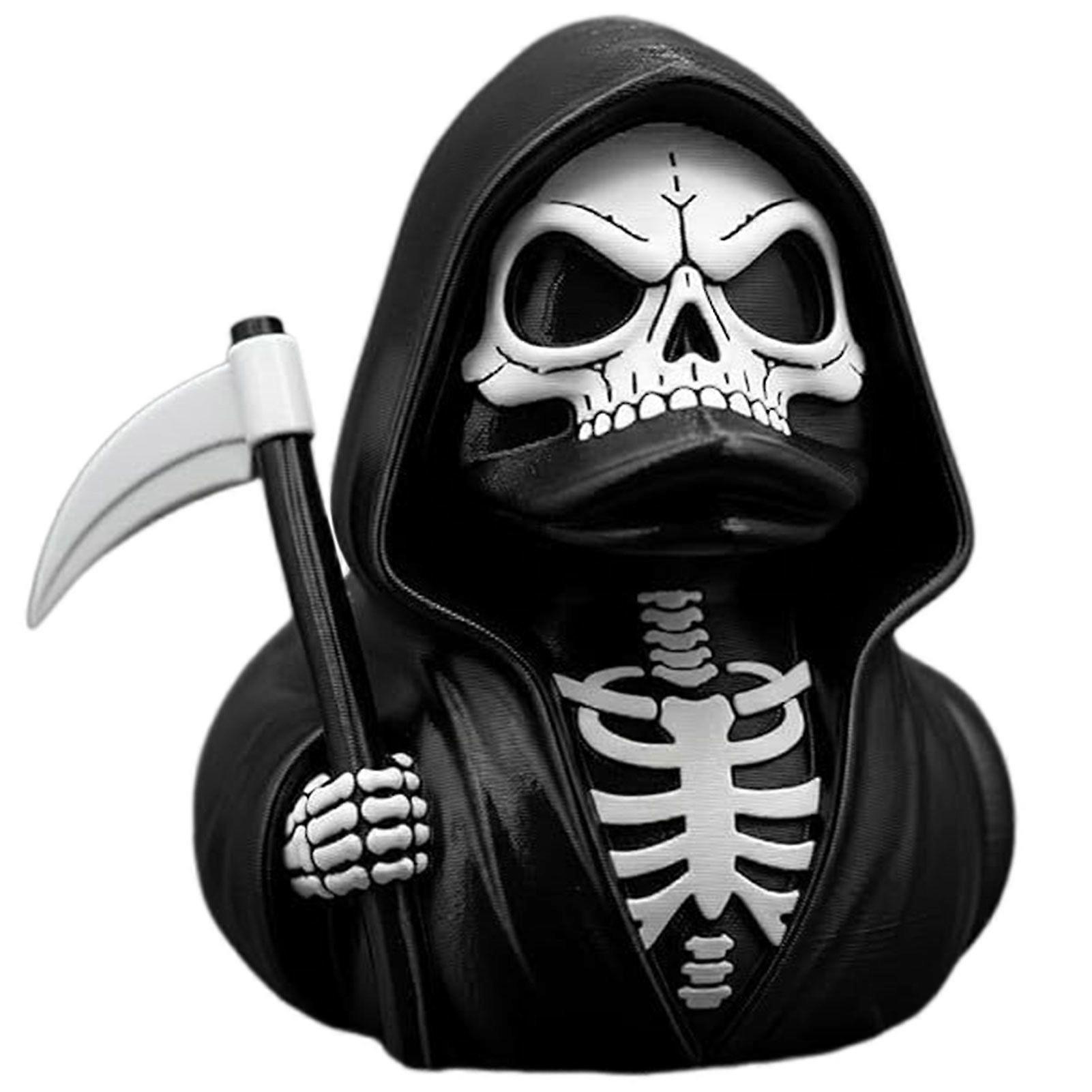 Grim Reapers Ducks Skeleton Figurine Hand Painted Gothic Style Resin Ducks for Halloween Party Living Room Decor