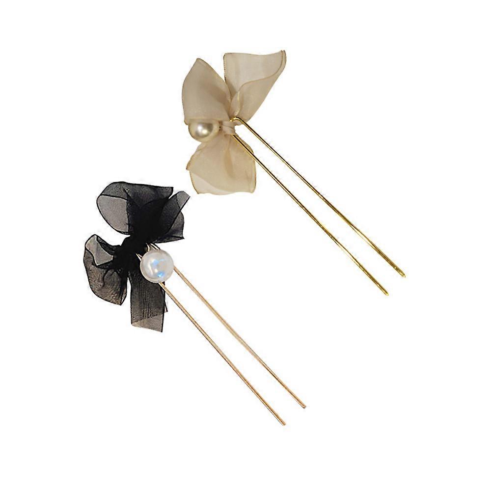 Hair Accessories With Elegant Bow Design For Women 12X5Cm U Shape 2Pcs