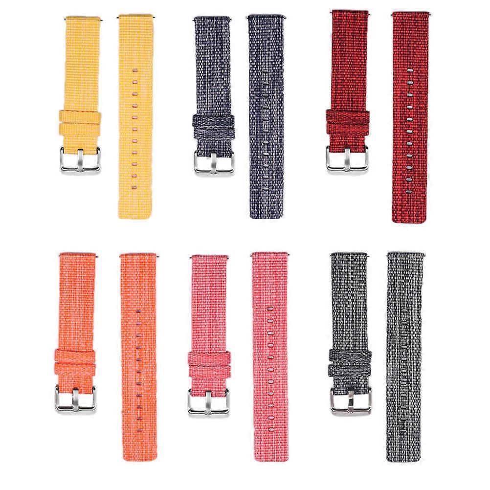 20mm Canvas Watch Strap Replacement Strap Compatible For Huami Orange Daily Use 1Pack