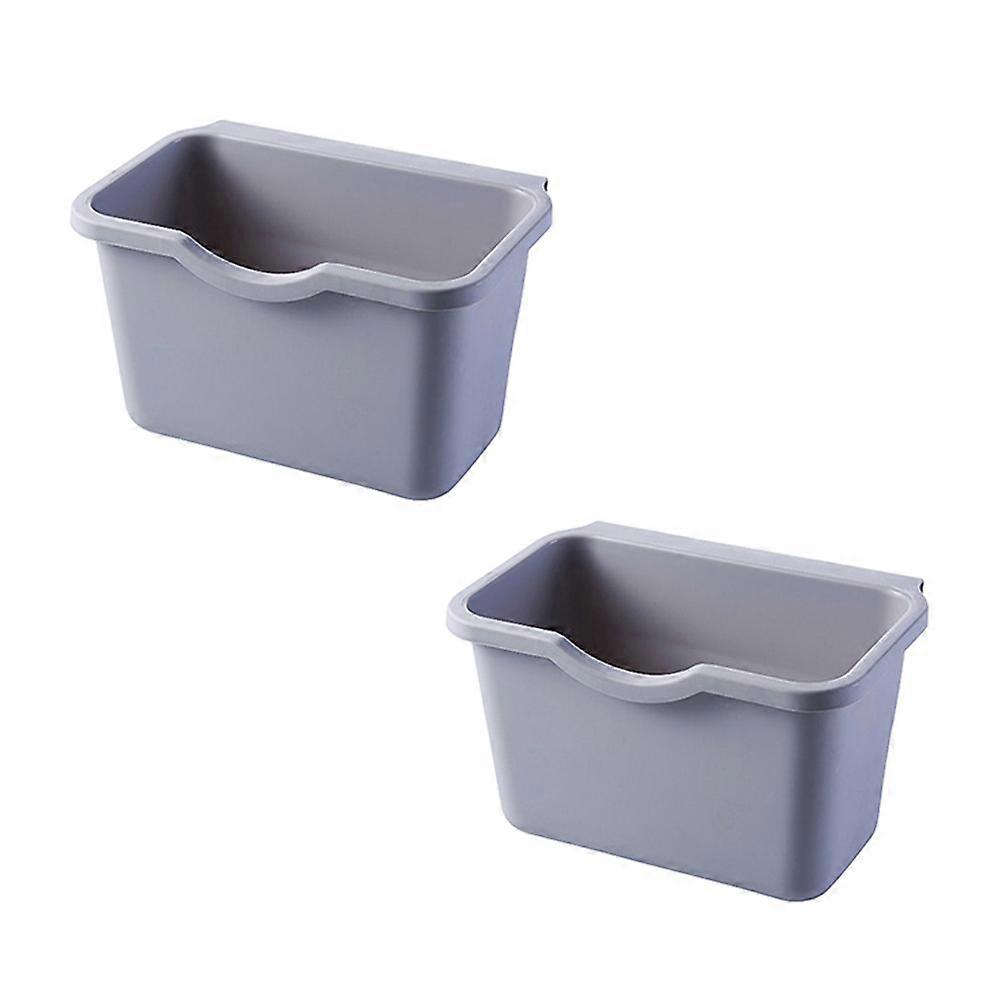 2pcs Dark Grey PP Material Storage Boxes for Kitchen Cabinet Door Ideal for Organizing Garbage and