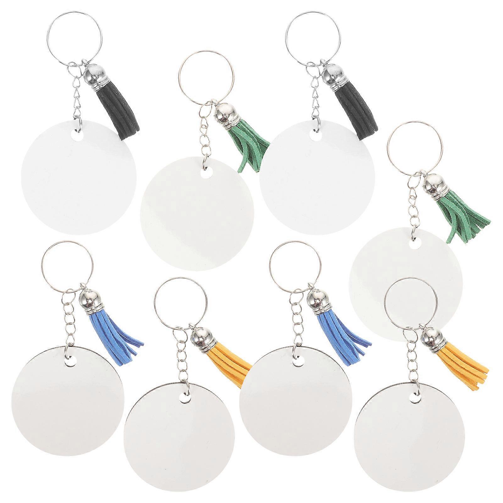 Durable Composite Sublimation Keychain Blanks for DIY Craft Projects White 10 Sets
