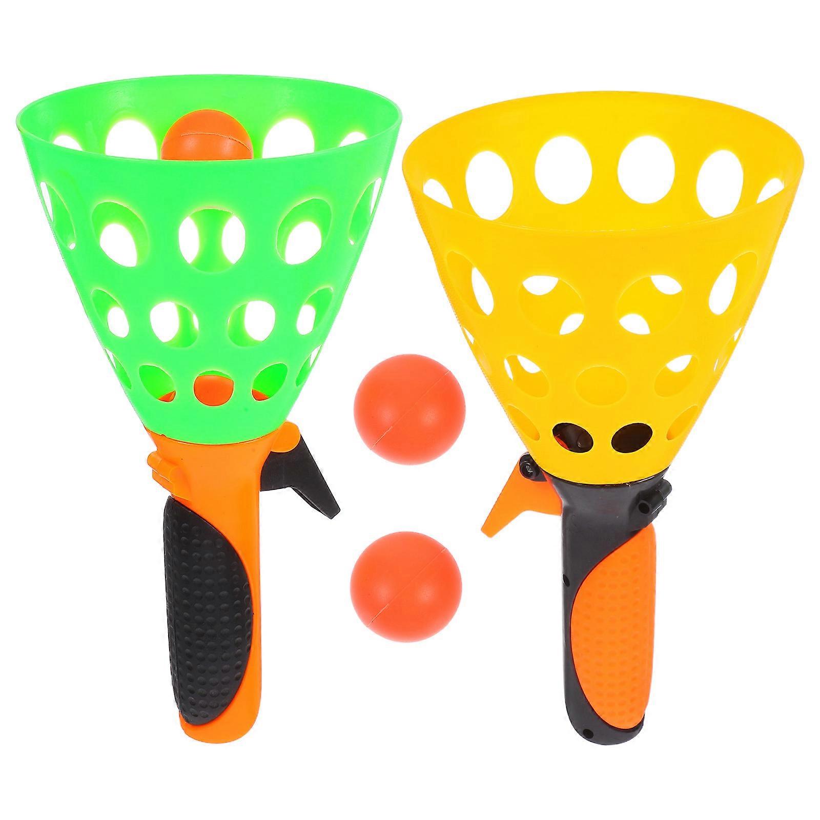 Toss Catch Game 5Pcs Children Click And Catch Toys Assorted Color For Outdoor Play Backyard Park Beach Pool Hand-eye Coordination