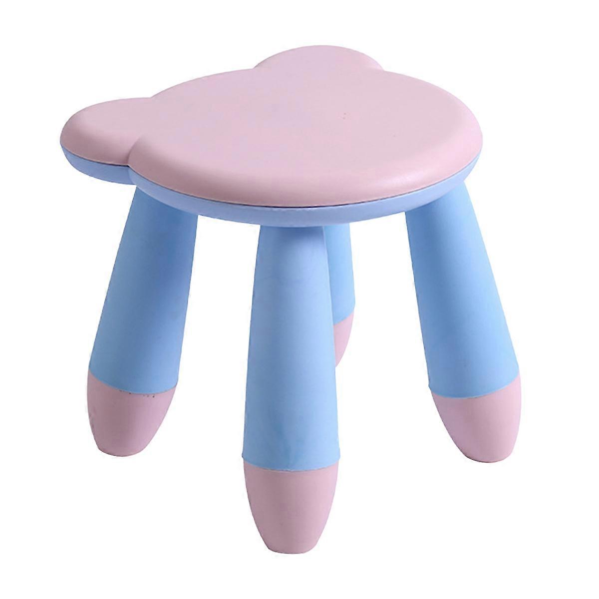 Blue Kids Cartoon Stool Non-slip Children Footstool for Home Use Made of PP