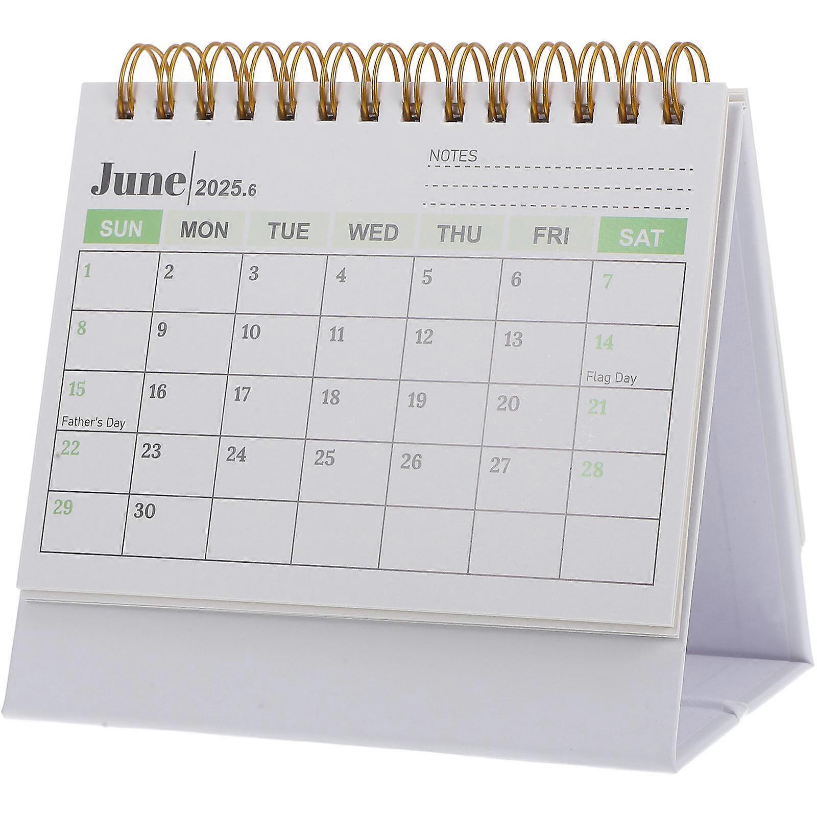 Creative Desk Calendar Standing 2025 Lunar Calendar For Office Environment Green Scheduling 1Pack